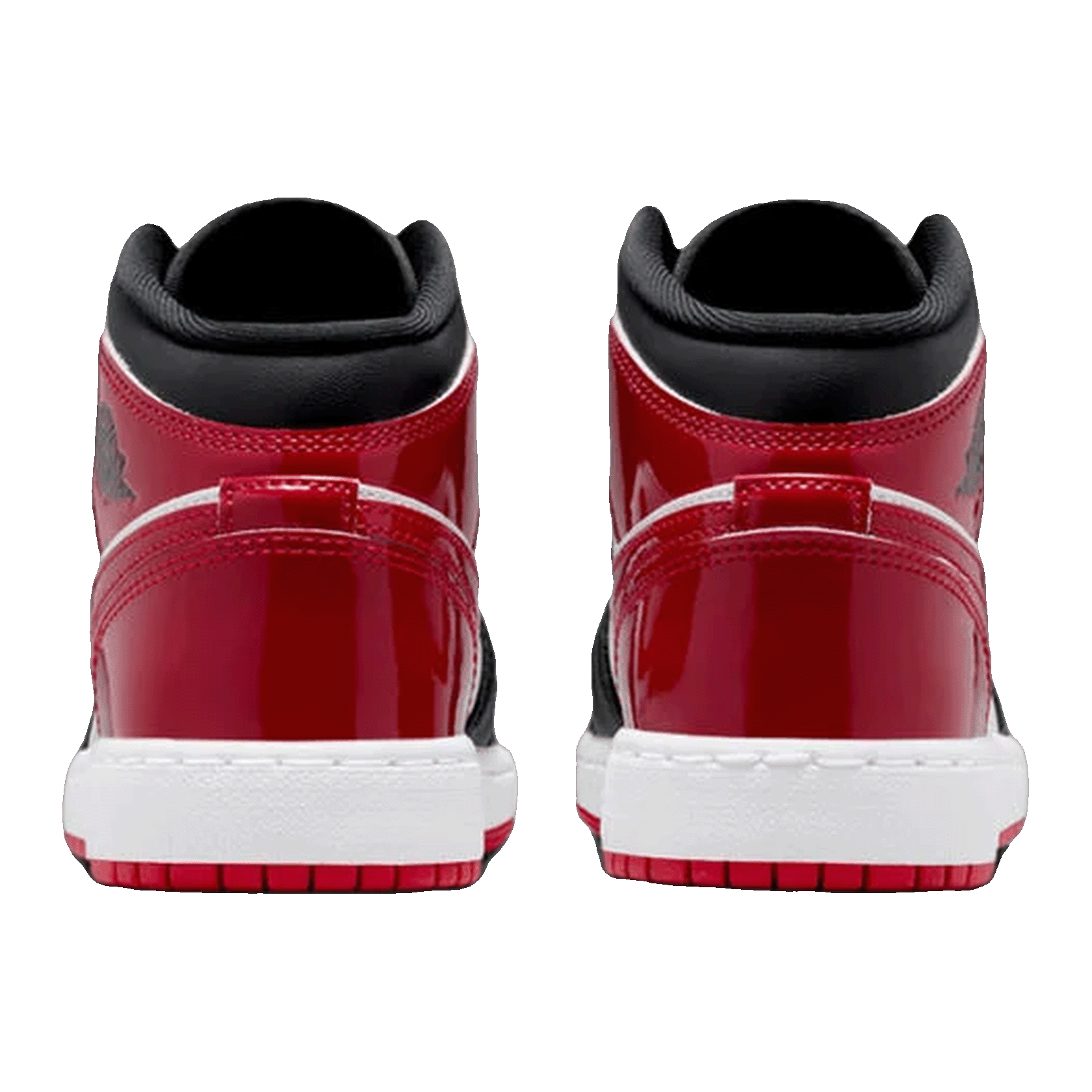 Nike Air Jordan 1 Mid Patent Bred Toe (GS) Back