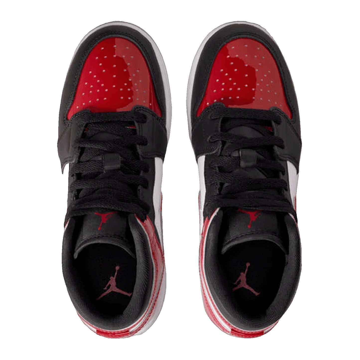 Nike Air Jordan 1 Mid Patent Bred Toe (GS) Oben