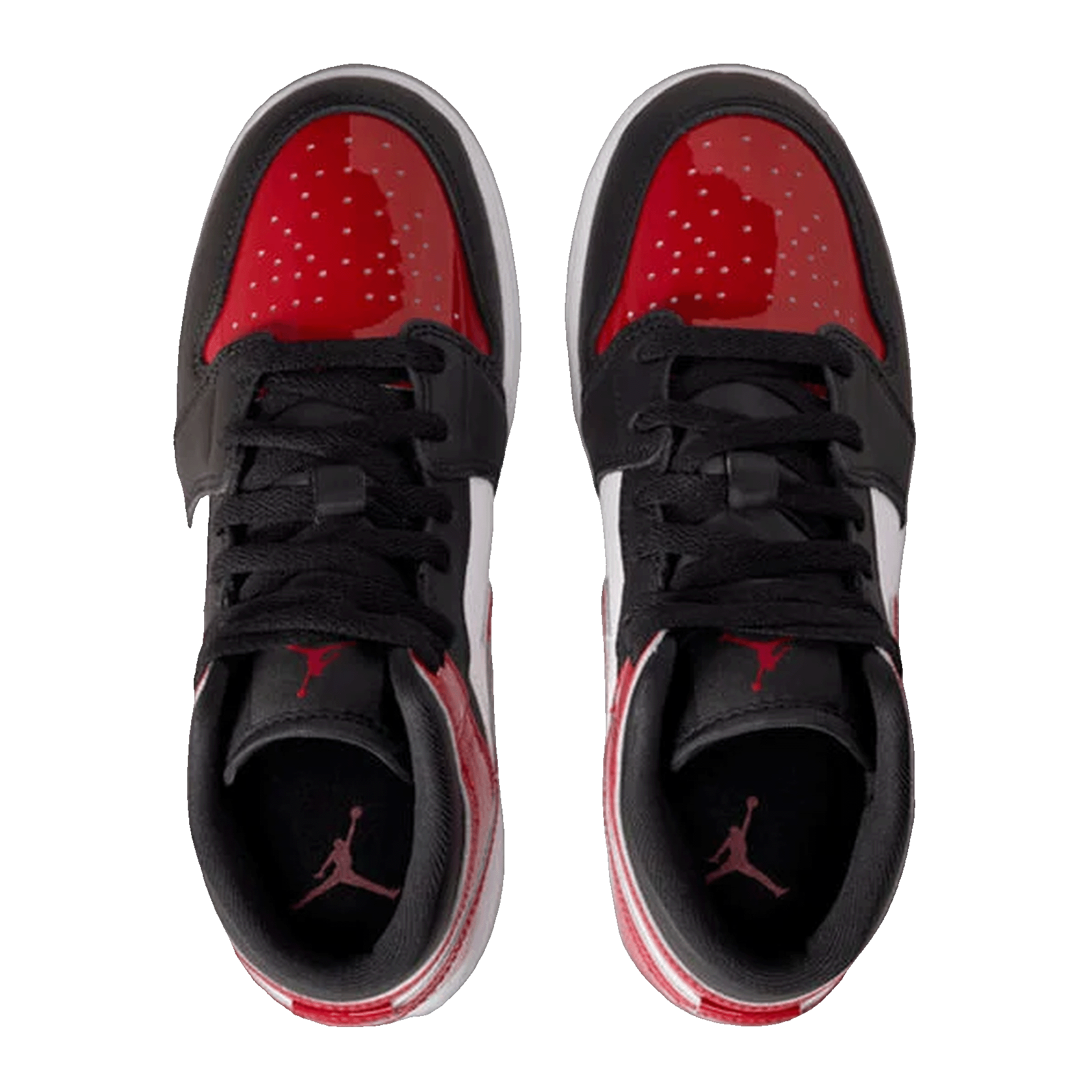 Nike Air Jordan 1 Mid Patent Bred Toe (GS) Oben