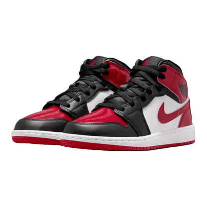 Nike Air Jordan 1 Mid Patent Bred Toe (GS) Side