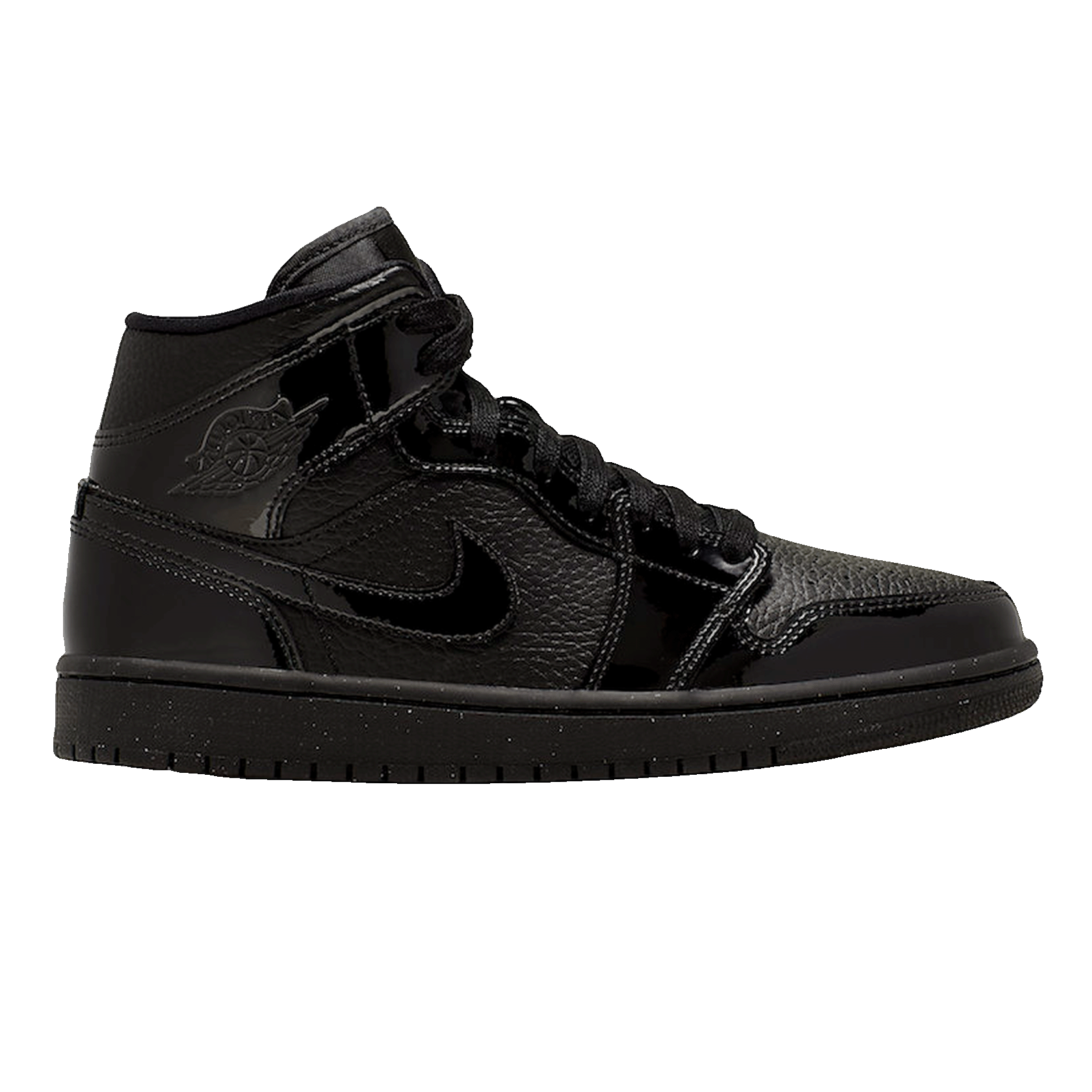 Nike Air Jordan 1 Mid Patent Triple Black (W)