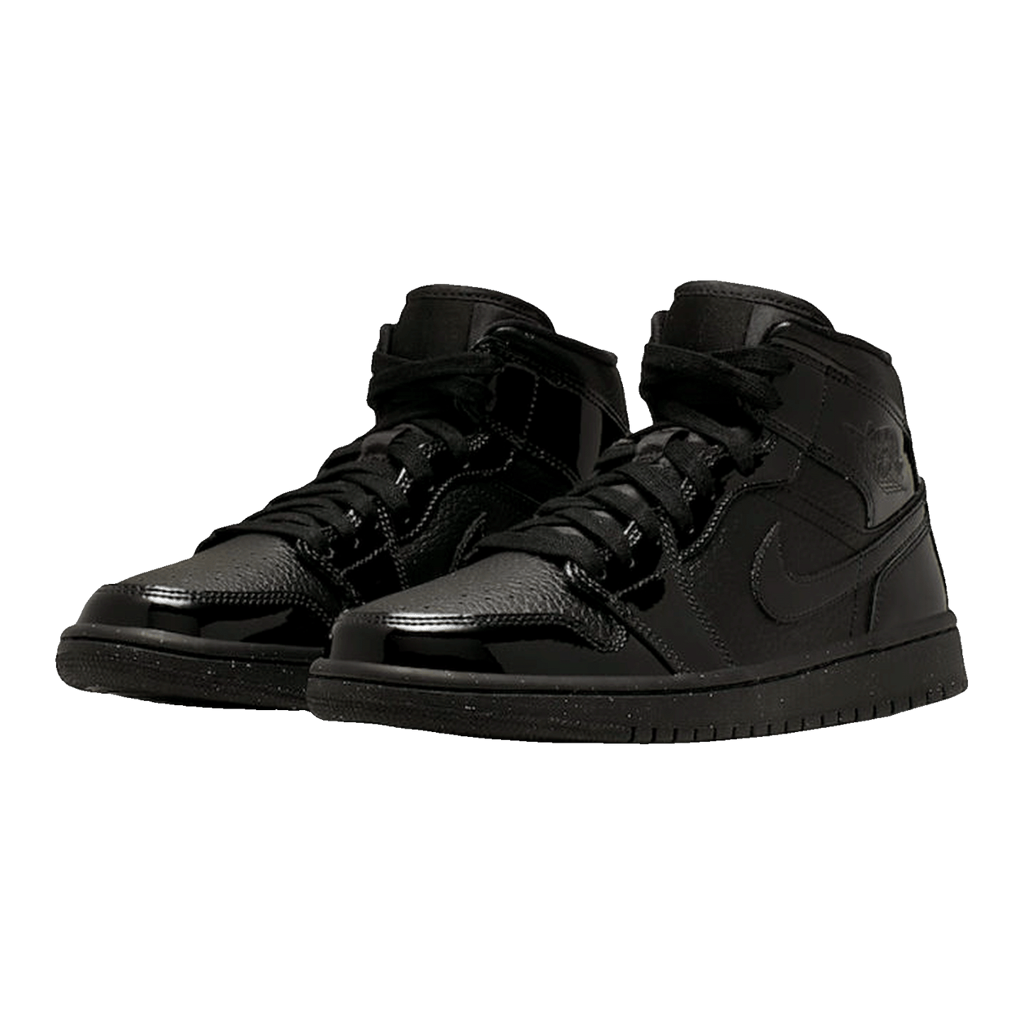 Nike Air Jordan 1 Mid Patent Triple Black (W) Side