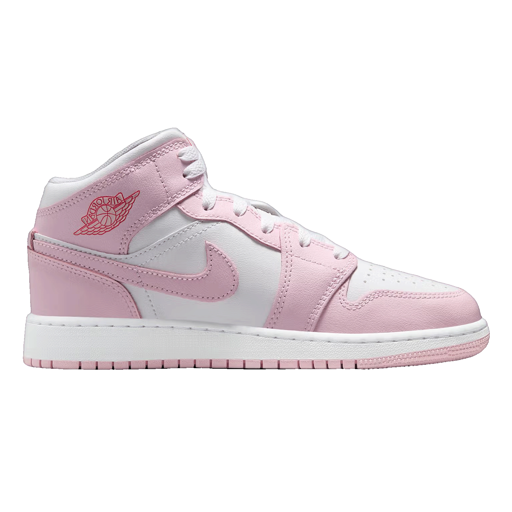 Nike Air Jordan 1 Mid Pink Foam Fire Red (GS)