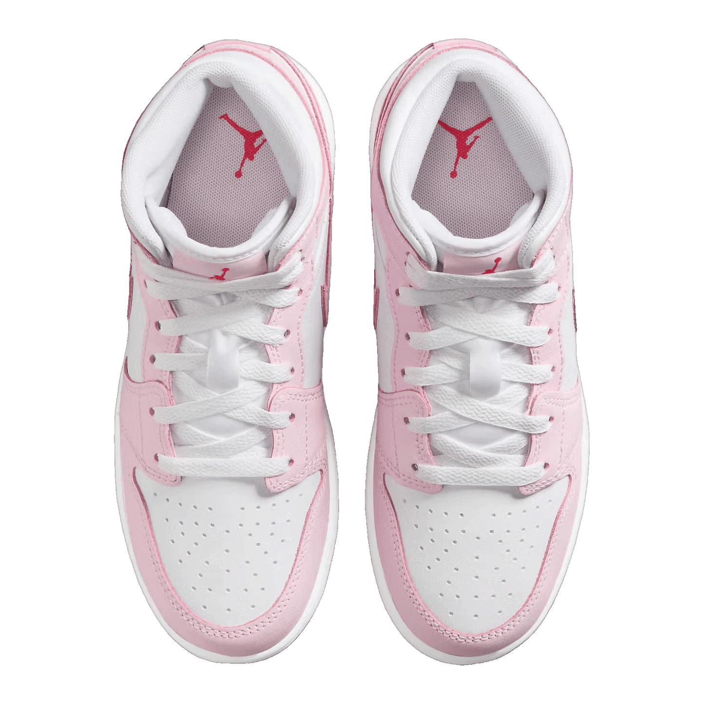 Nike Air Jordan 1 Mid Pink Foam Fire Red (GS) Oben