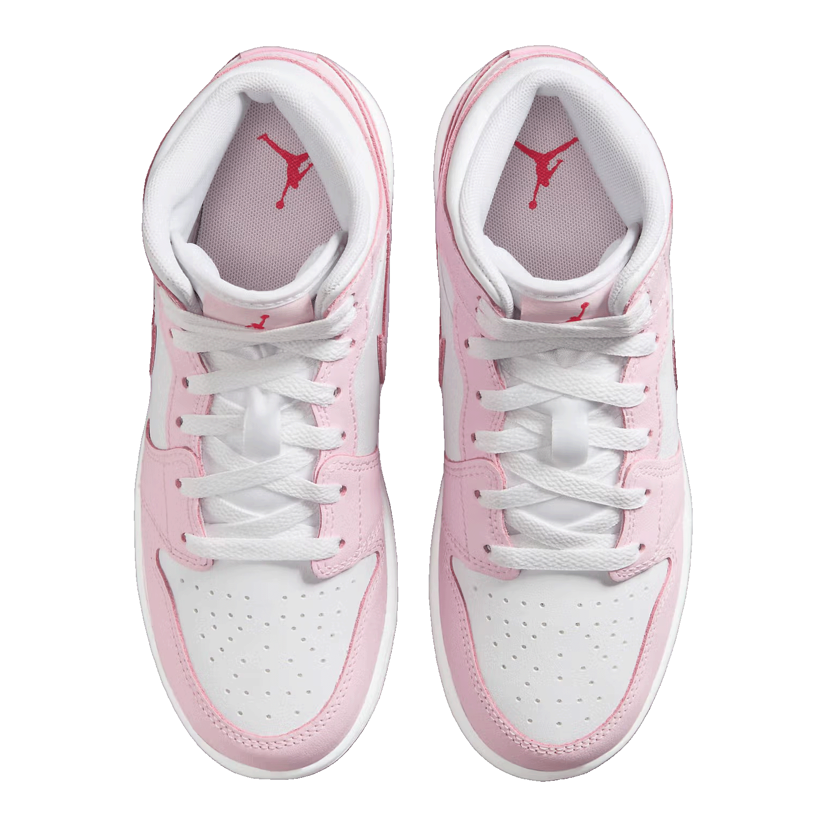 Nike Air Jordan 1 Mid Pink Foam Fire Red (GS) Oben