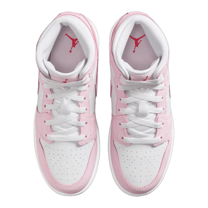 Nike Air Jordan 1 Mid Pink Foam Fire Red (GS) Oben