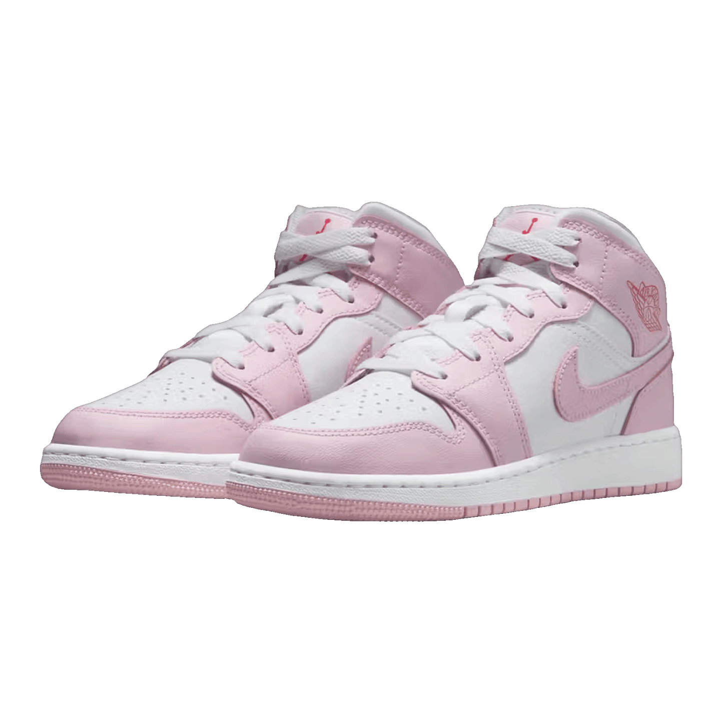 Nike Air Jordan 1 Mid Pink Foam Fire Red (GS) Side