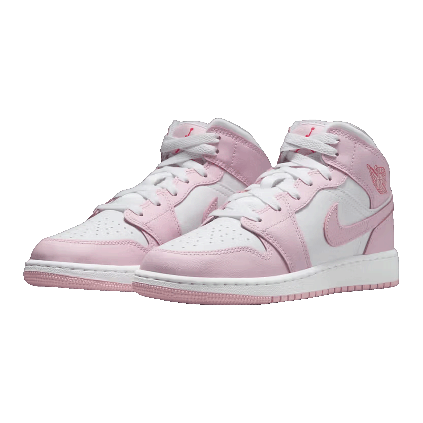 Nike Air Jordan 1 Mid Pink Foam Fire Red (GS) Side