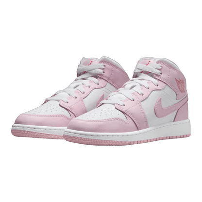 Nike Air Jordan 1 Mid Pink Foam Fire Red (GS) Side