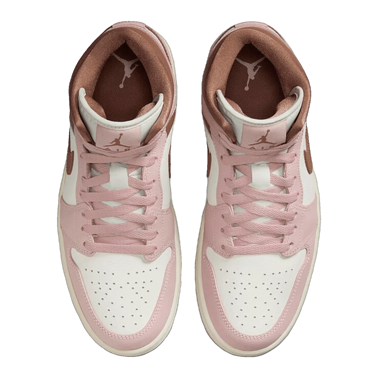Nike Air Jordan 1 Mid Pink Oxford Brown (W) Oben