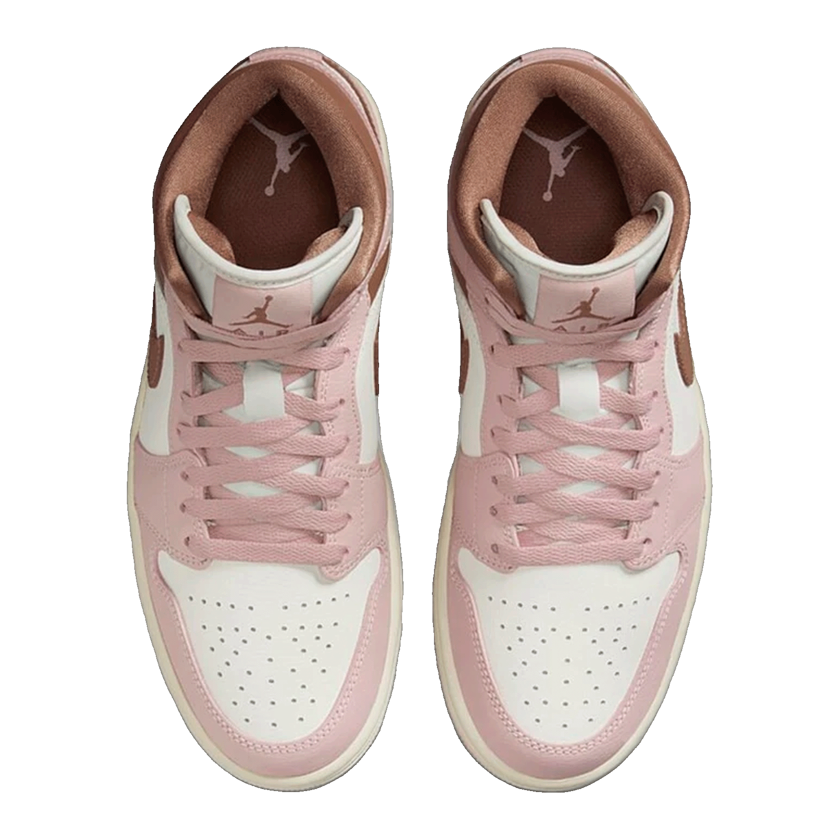 Nike Air Jordan 1 Mid Pink Oxford Brown (W) Oben