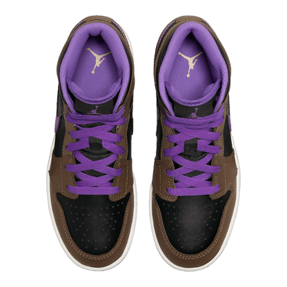 Nike Air Jordan 1 Mid Purple Mocha (GS) Oben