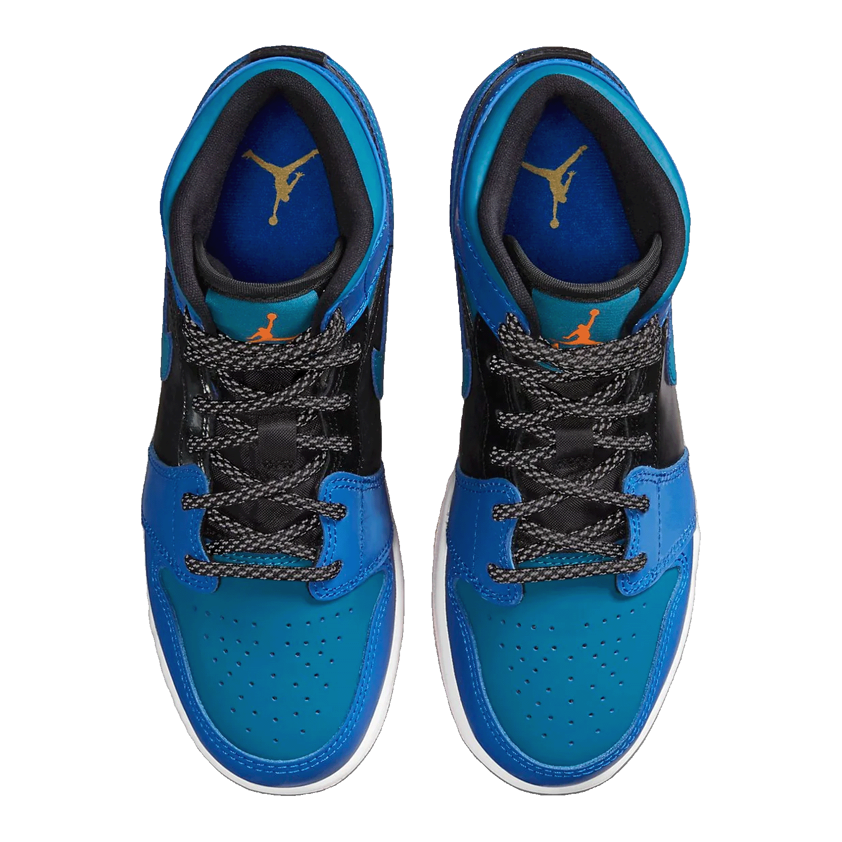 Nike Air Jordan 1 Mid Racer Blue Green Abyss (GS) Oben