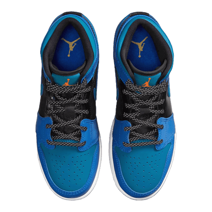 Nike Air Jordan 1 Mid Racer Blue Green Abyss (GS) Oben