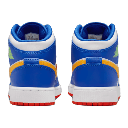 Nike Air Jordan 1 Mid Racer Blue Red Gold (GS) Back