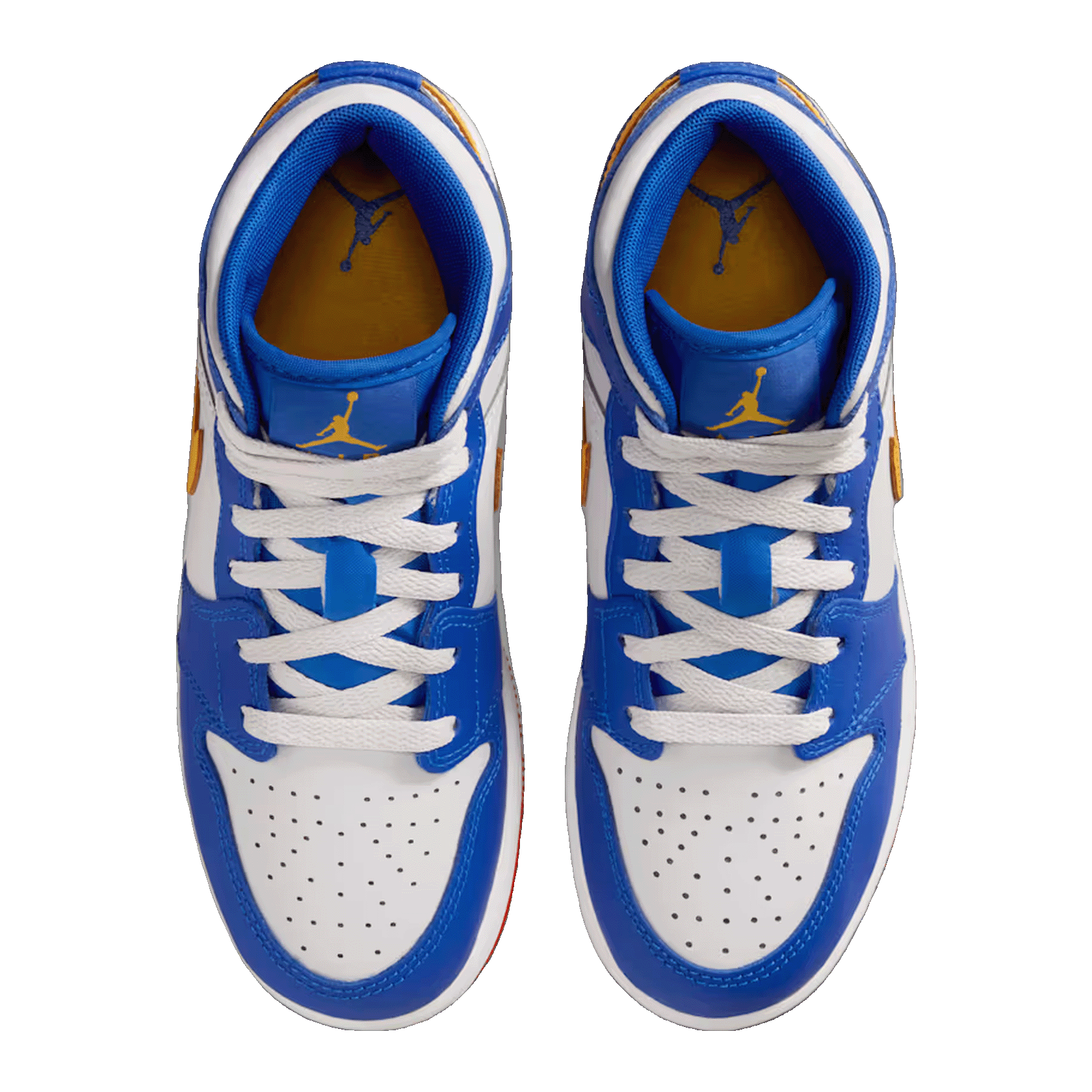 Nike Air Jordan 1 Mid Racer Blue Red Gold (GS) Oben