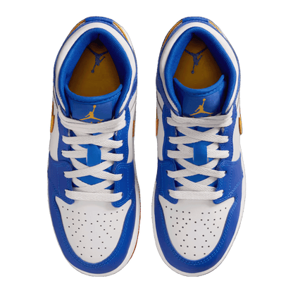 Nike Air Jordan 1 Mid Racer Blue Red Gold (GS) Oben