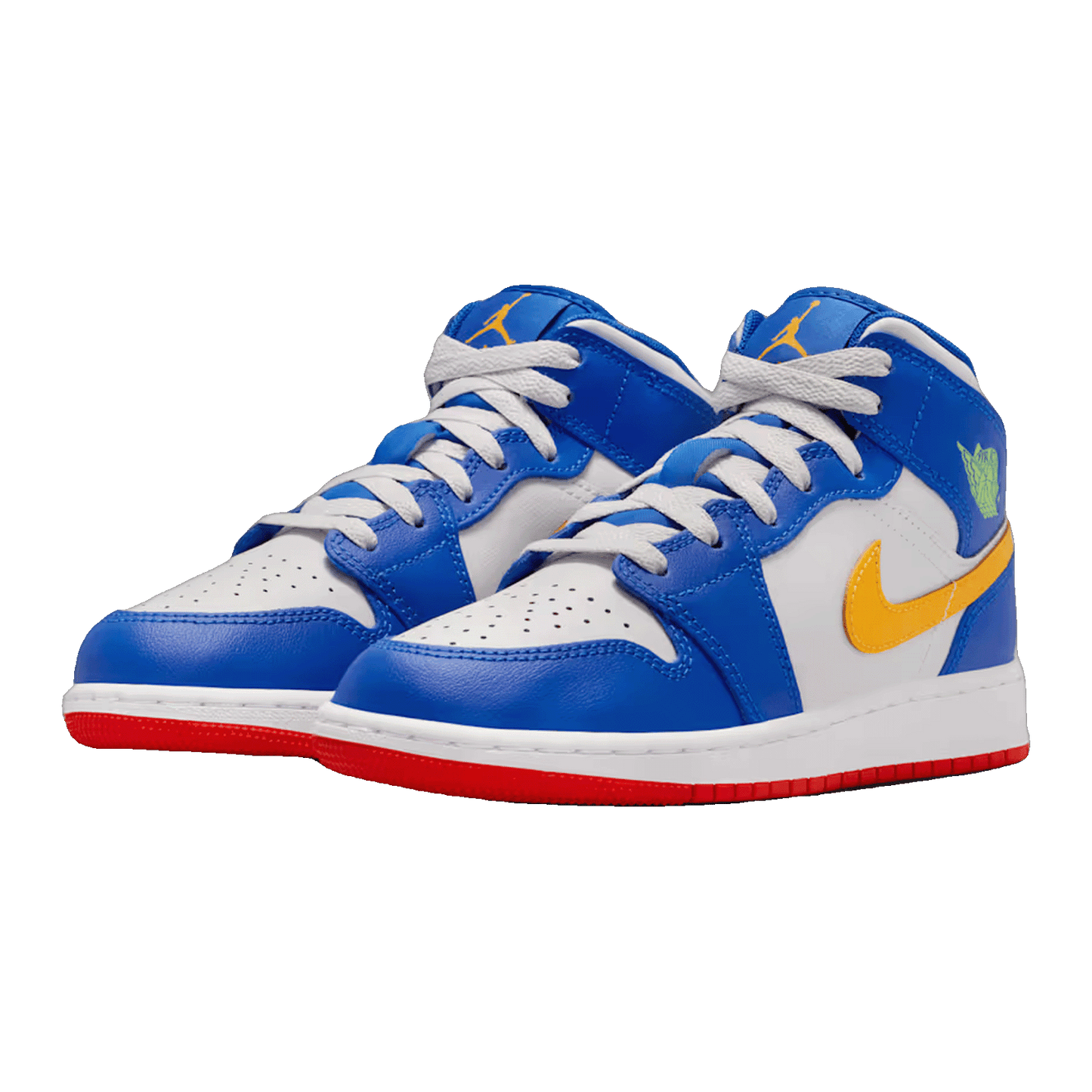 Nike Air Jordan 1 Mid Racer Blue Red Gold (GS) Side