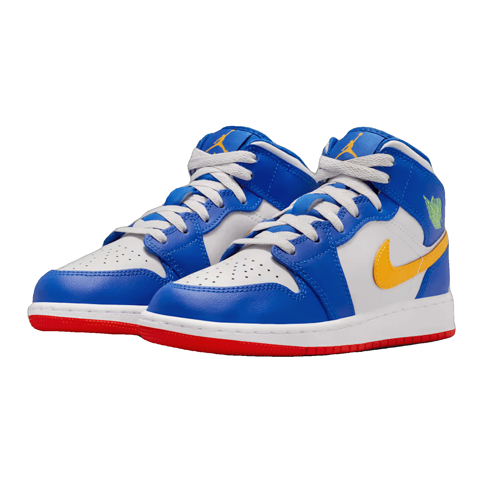 Nike Air Jordan 1 Mid Racer Blue Red Gold (GS) Side