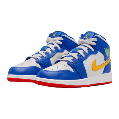 Nike Air Jordan 1 Mid Racer Blue Red Gold (GS) Side