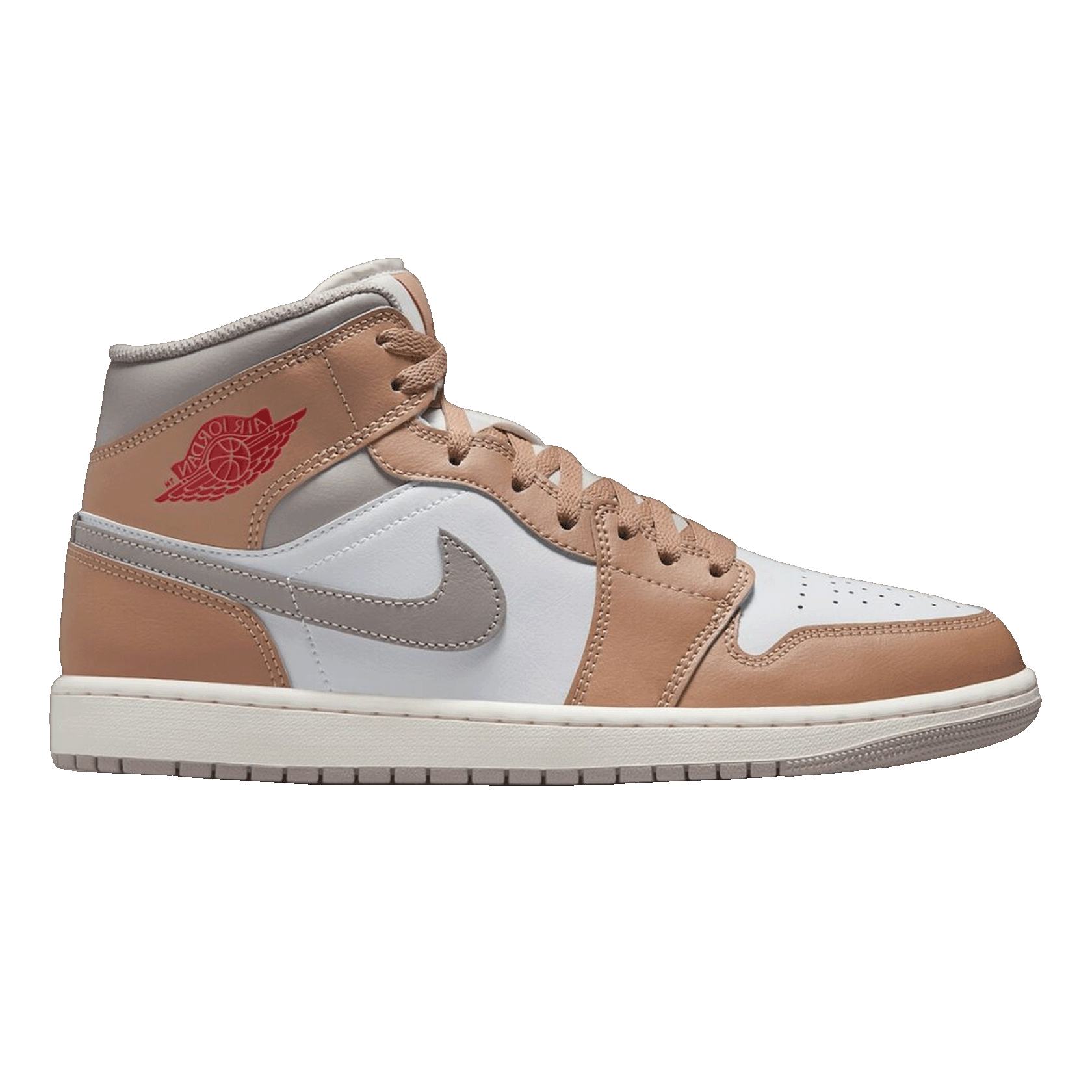Nike Air Jordan 1 Mid Rattan White College Grey