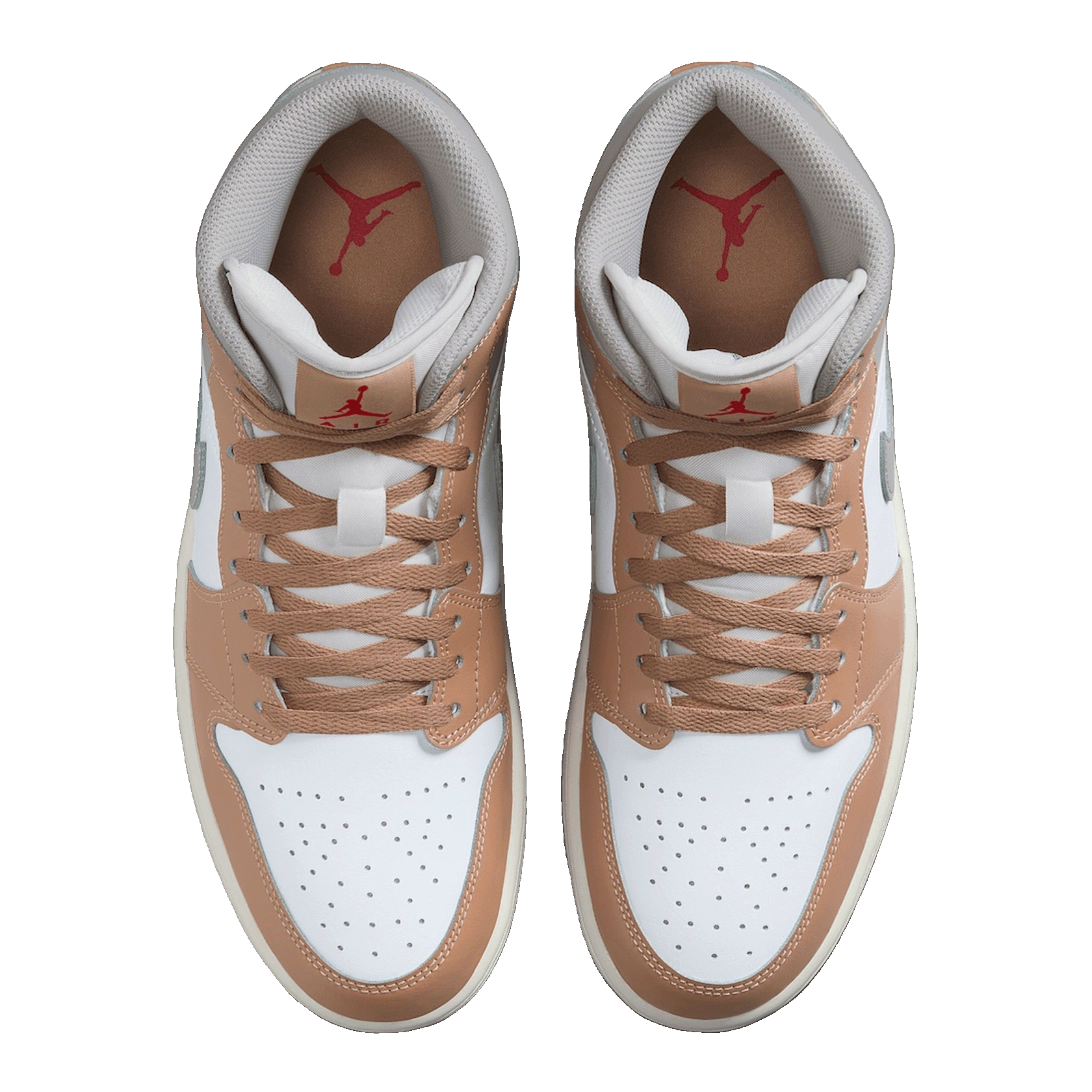 Nike Air Jordan 1 Mid Rattan White College Grey Oben