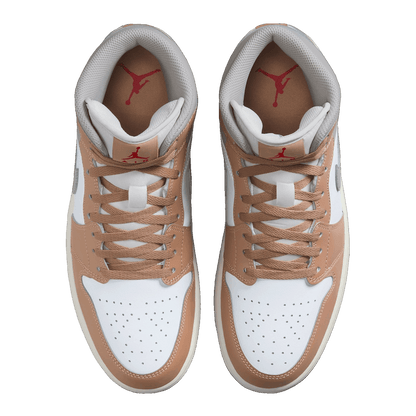 Nike Air Jordan 1 Mid Rattan White College Grey Oben