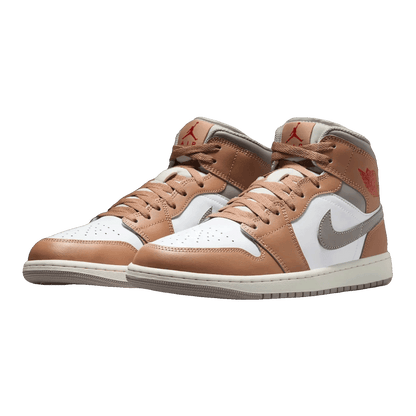 Nike Air Jordan 1 Mid Rattan White College Grey Side