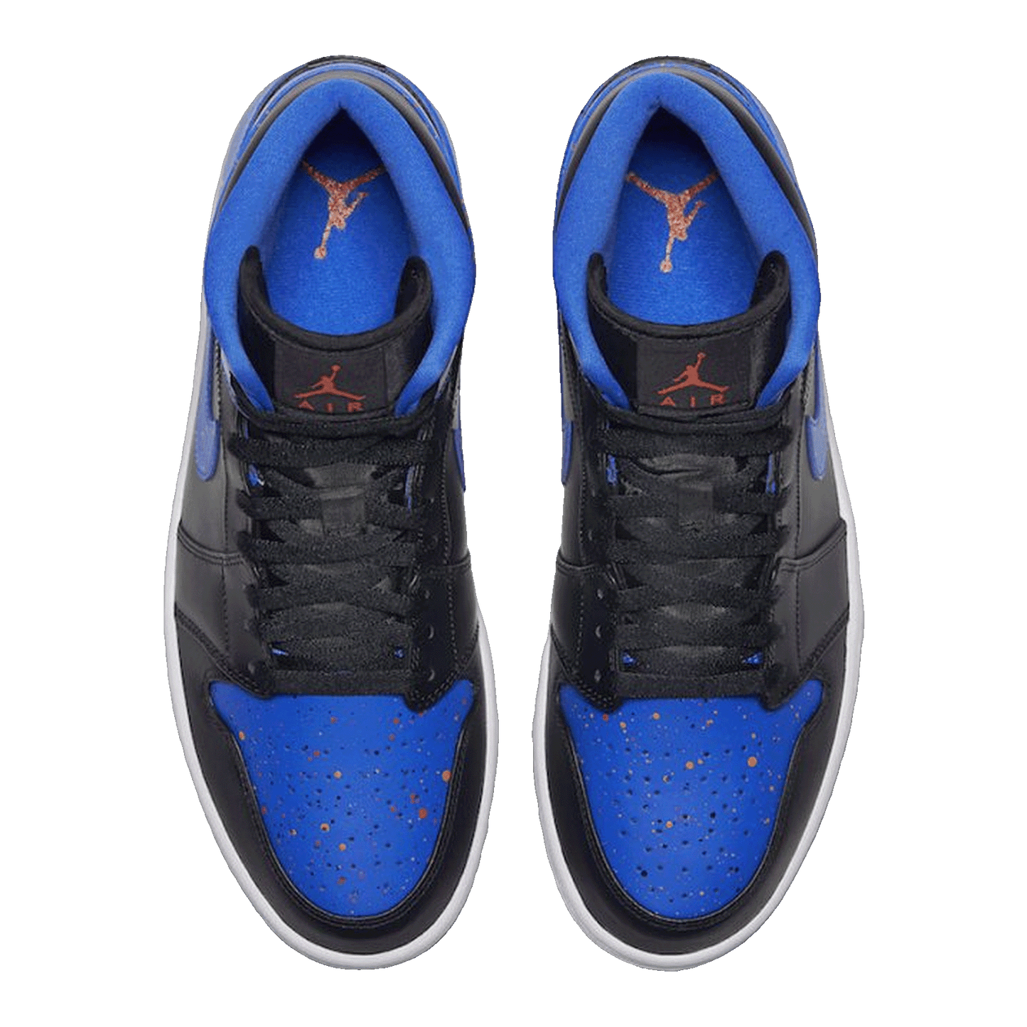 Nike Air Jordan 1 Mid Royal Paint Splatter Oben