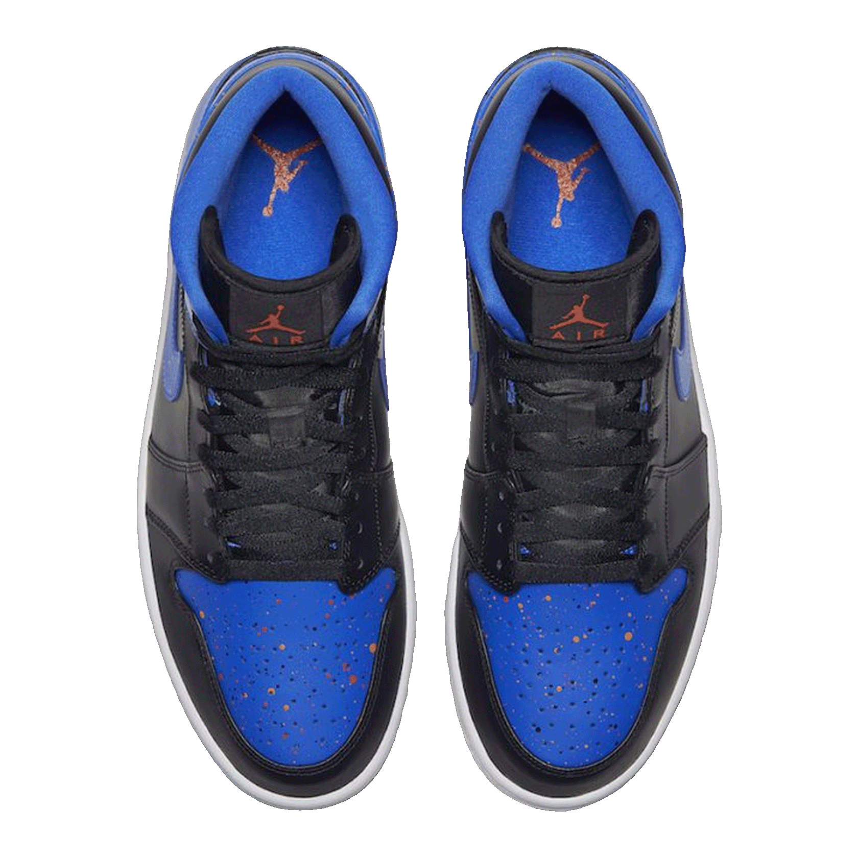 Nike Air Jordan 1 Mid Royal Paint Splatter Oben
