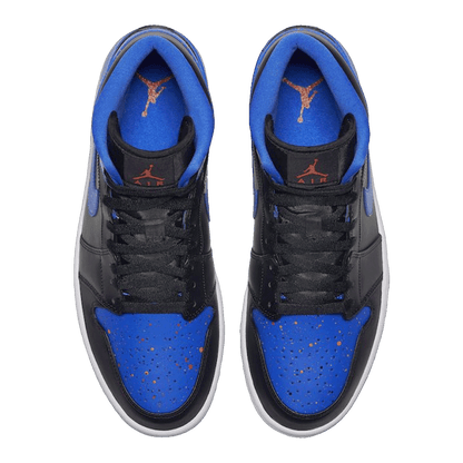 Nike Air Jordan 1 Mid Royal Paint Splatter Oben