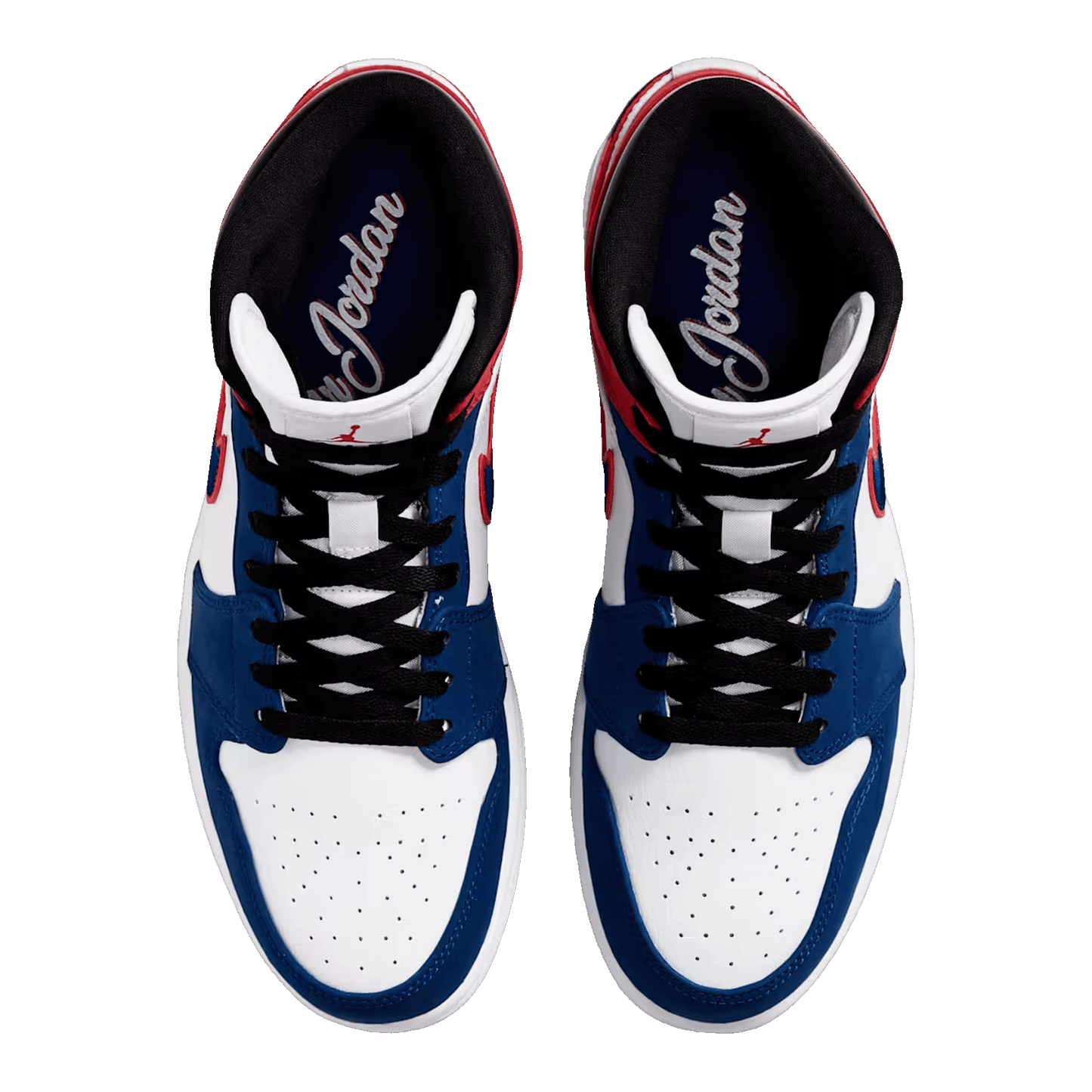 Nike Air Jordan 1 Mid Rush Blue University Red (GS) Oben