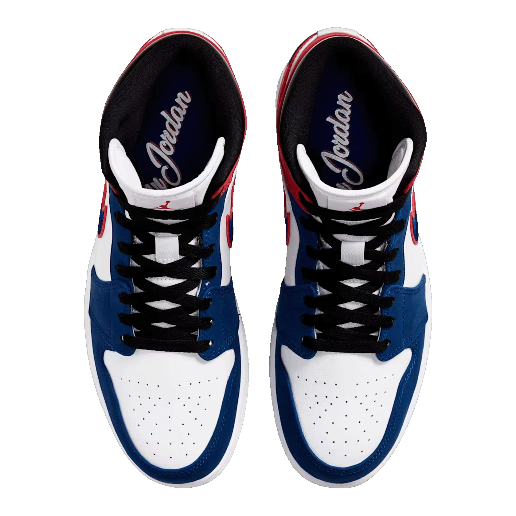 Nike Air Jordan 1 Mid Rush Blue University Red (GS) Oben