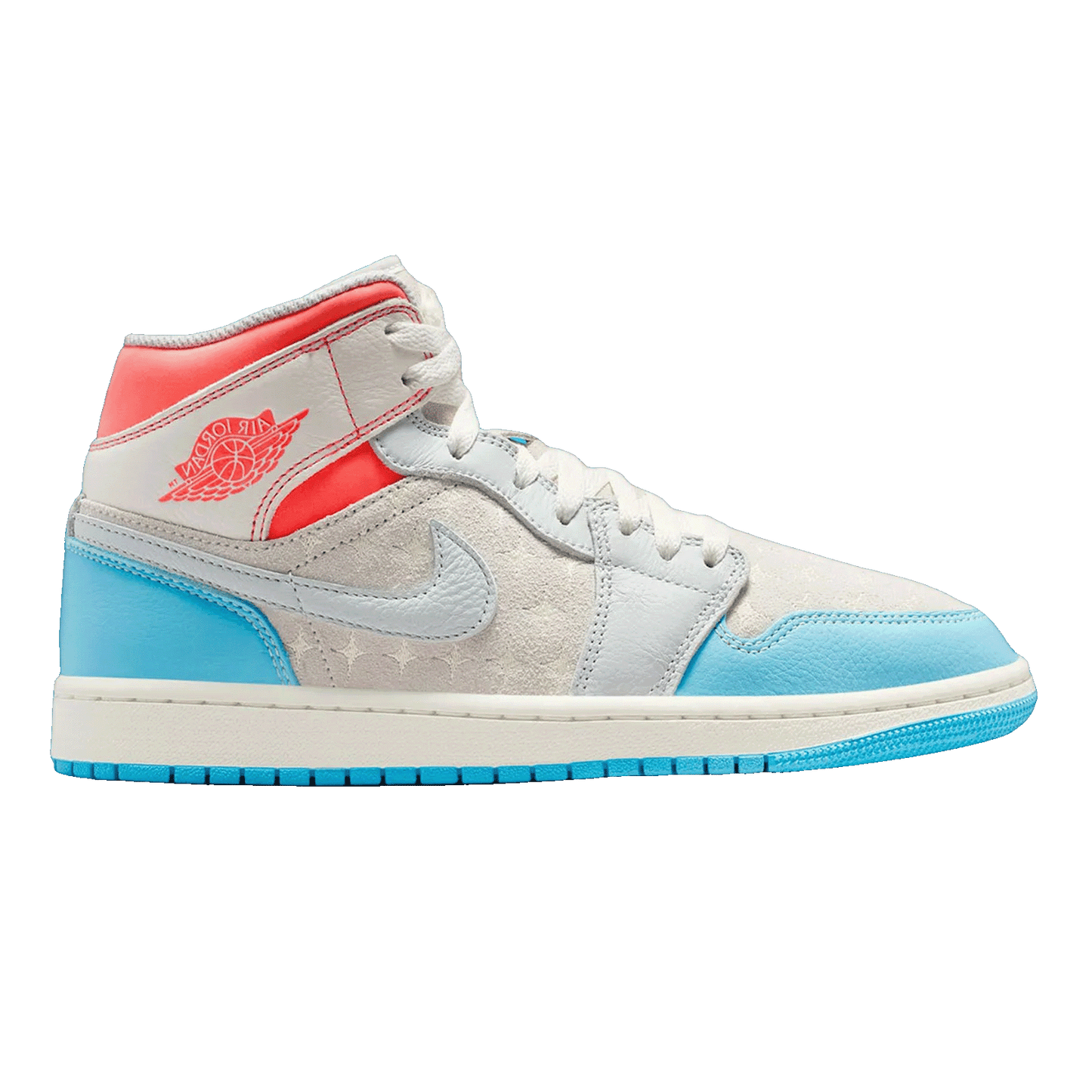 Nike Air Jordan 1 Mid Sail Hot Lava Blue Chill (W)