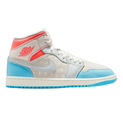 Nike Air Jordan 1 Mid Sail Hot Lava Blue Chill (W)