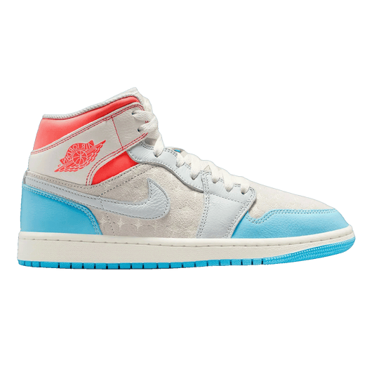 Nike Air Jordan 1 Mid Sail Hot Lava Blue Chill (W)