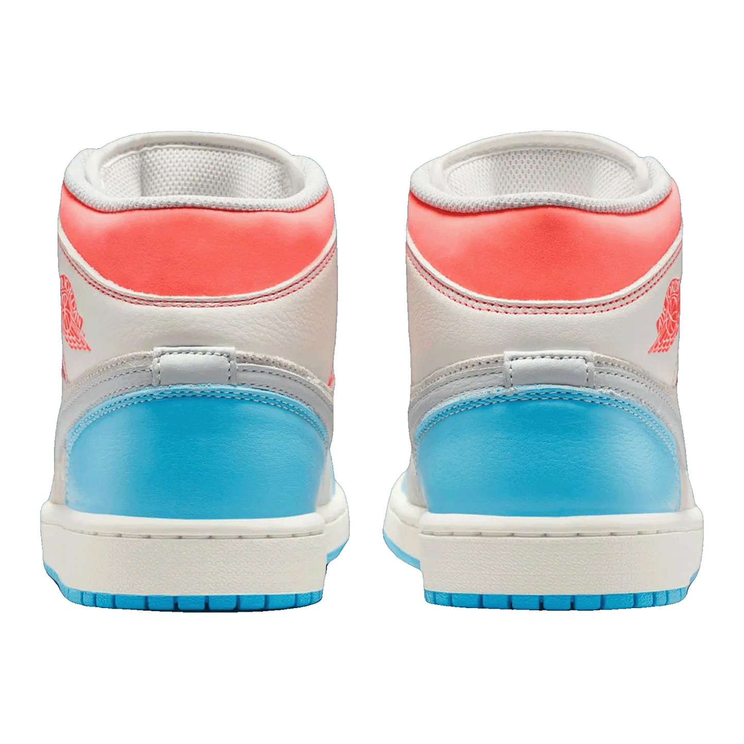 Nike Air Jordan 1 Mid Sail Hot Lava Blue Chill (W) Back