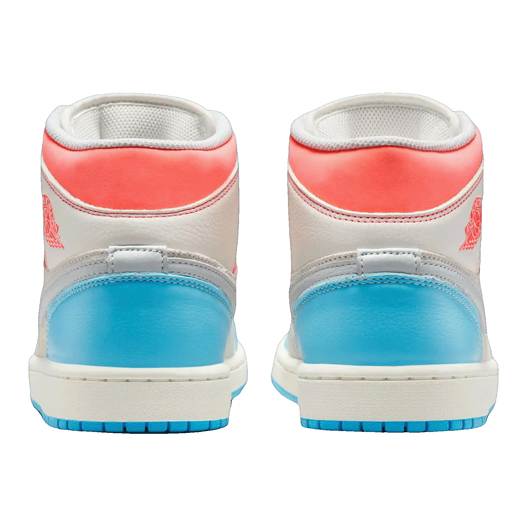 Nike Air Jordan 1 Mid Sail Hot Lava Blue Chill (W) Back