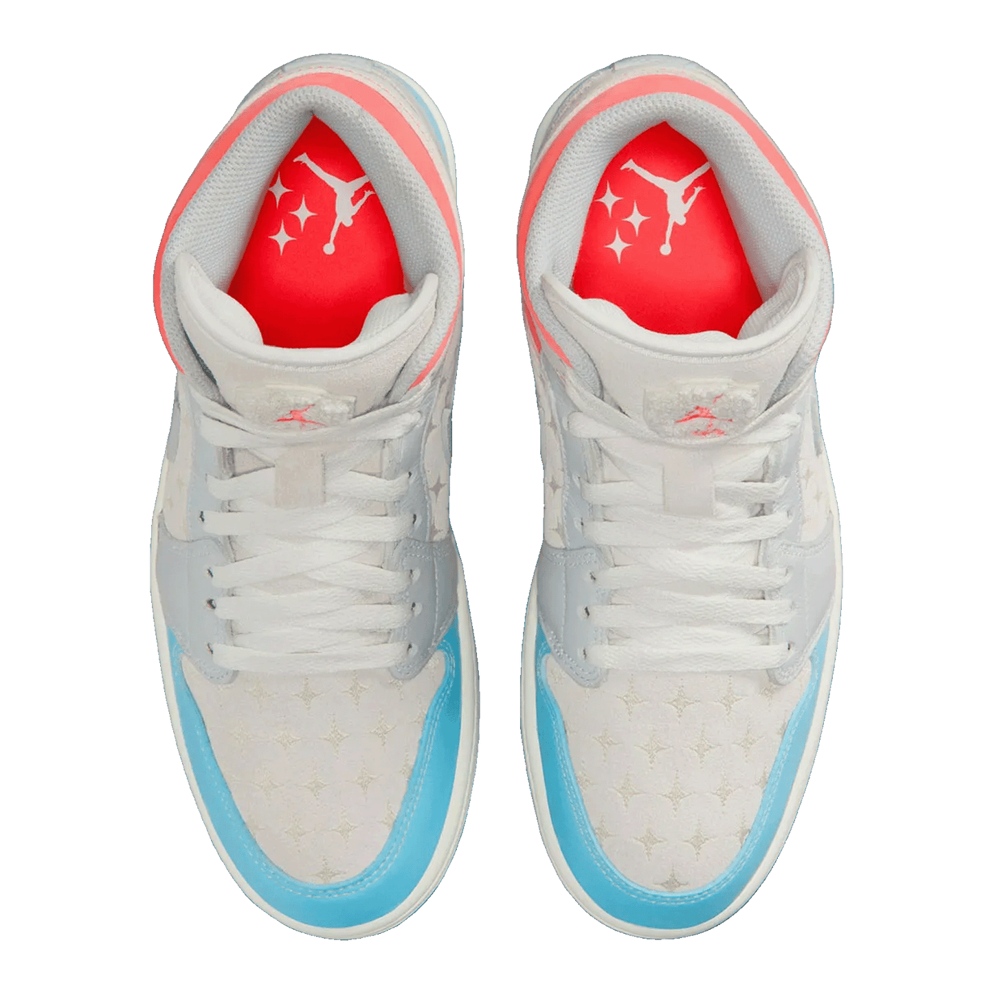 Nike Air Jordan 1 Mid Sail Hot Lava Blue Chill (W) Oben