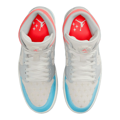 Nike Air Jordan 1 Mid Sail Hot Lava Blue Chill (W) Oben