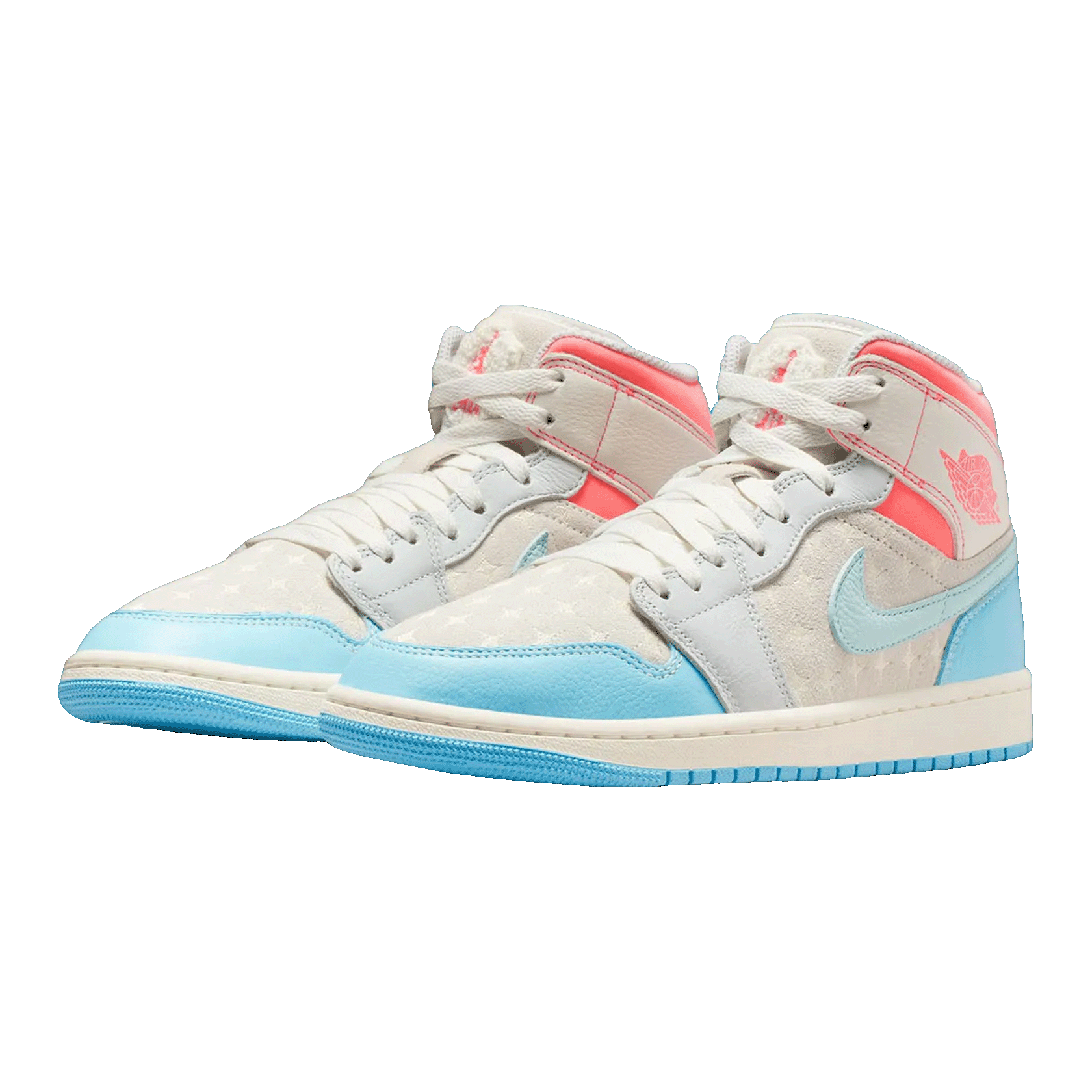 Nike Air Jordan 1 Mid Sail Hot Lava Blue Chill (W) Side