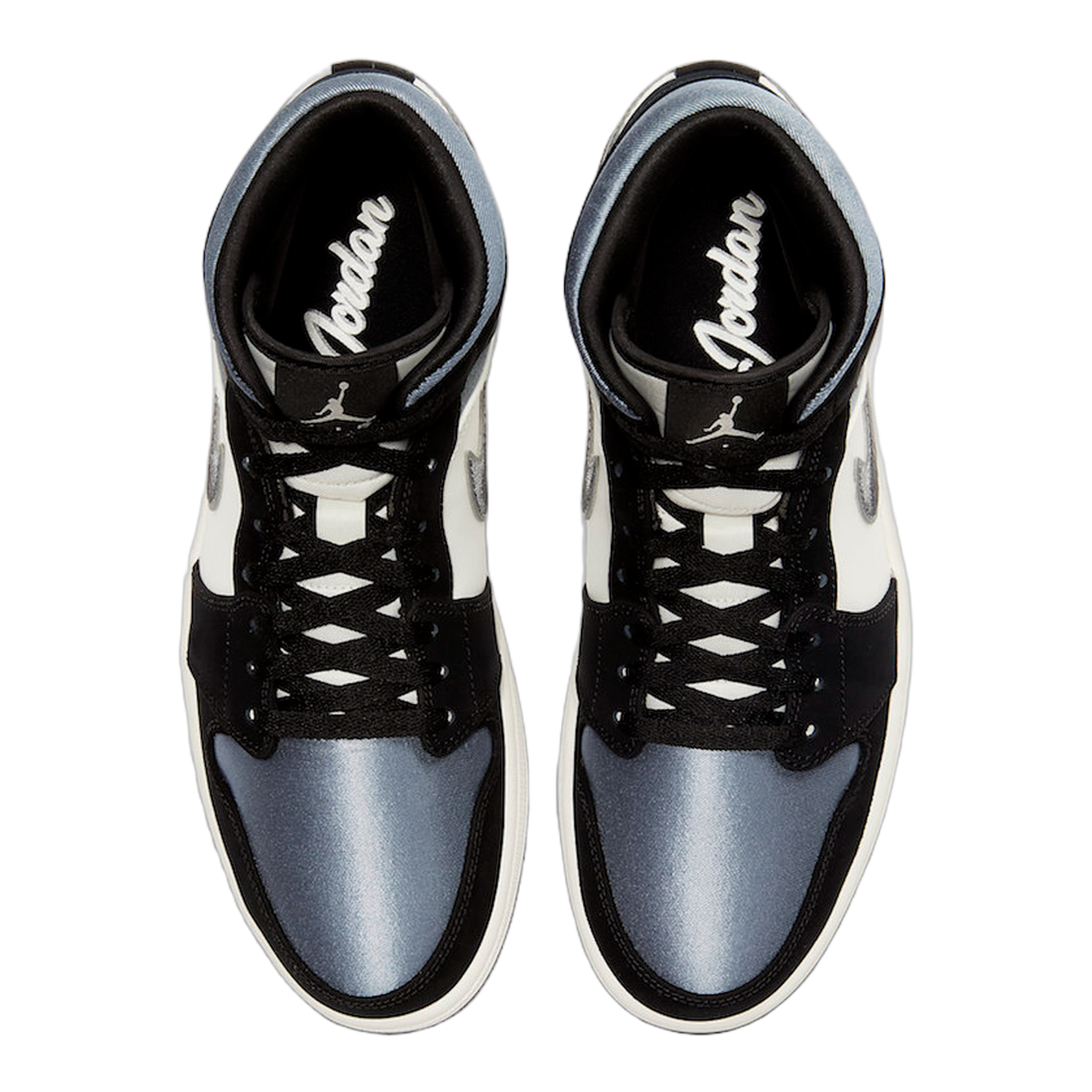 Nike Air Jordan 1 Mid Satin Grey Toe Oben