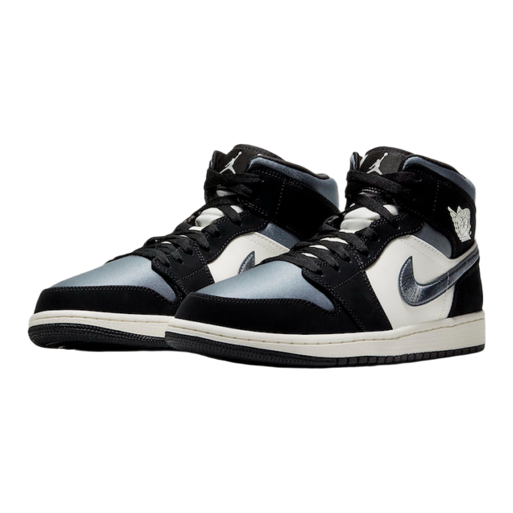 Nike Air Jordan 1 Mid Satin Grey Toe Side