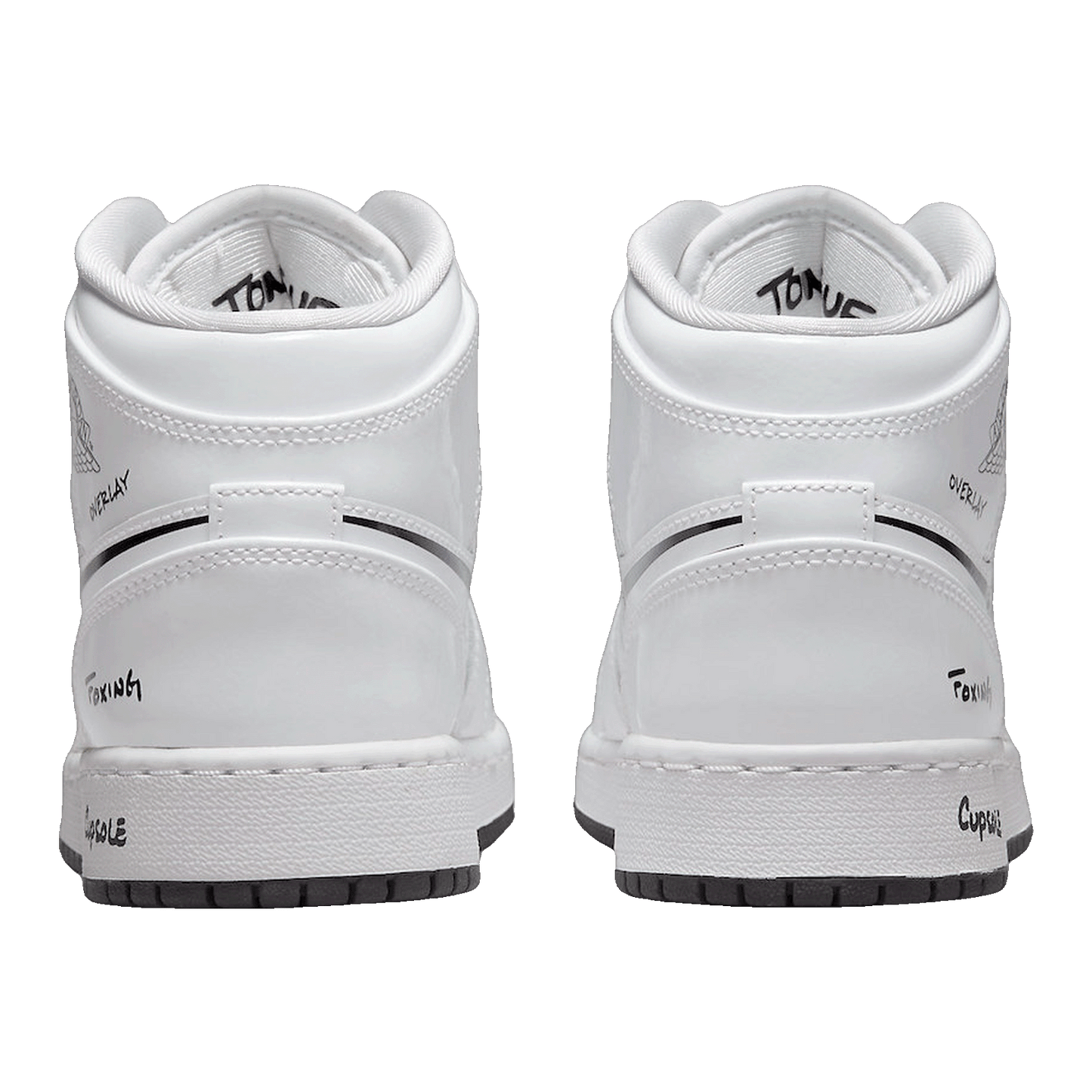 Nike Air Jordan 1 Mid Schematic (GS) Back