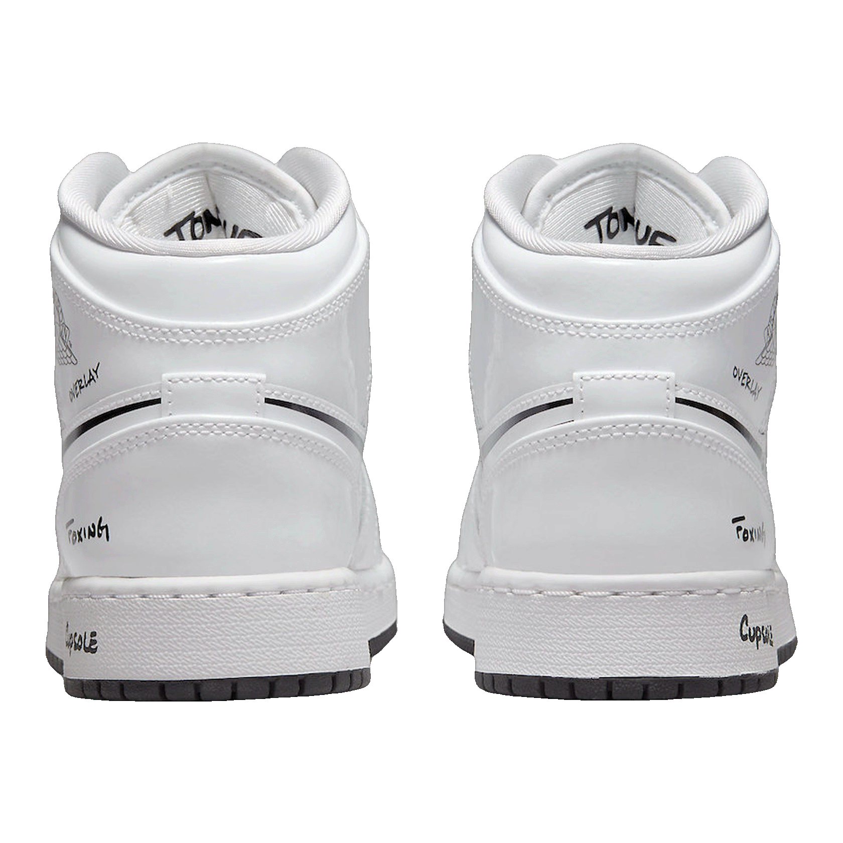 Nike Air Jordan 1 Mid Schematic (GS) Back