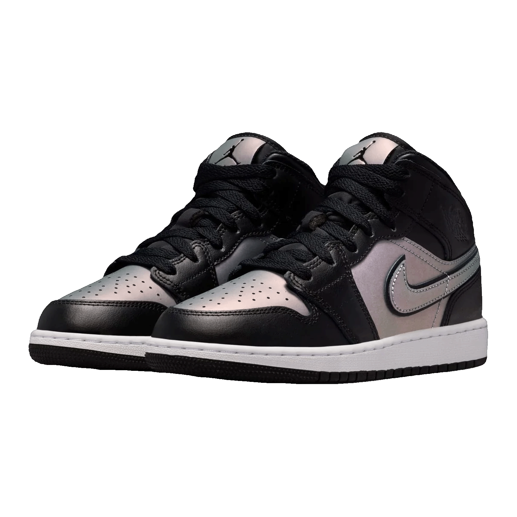 Nike Air Jordan 1 Mid SE BG Black White (GS) Side