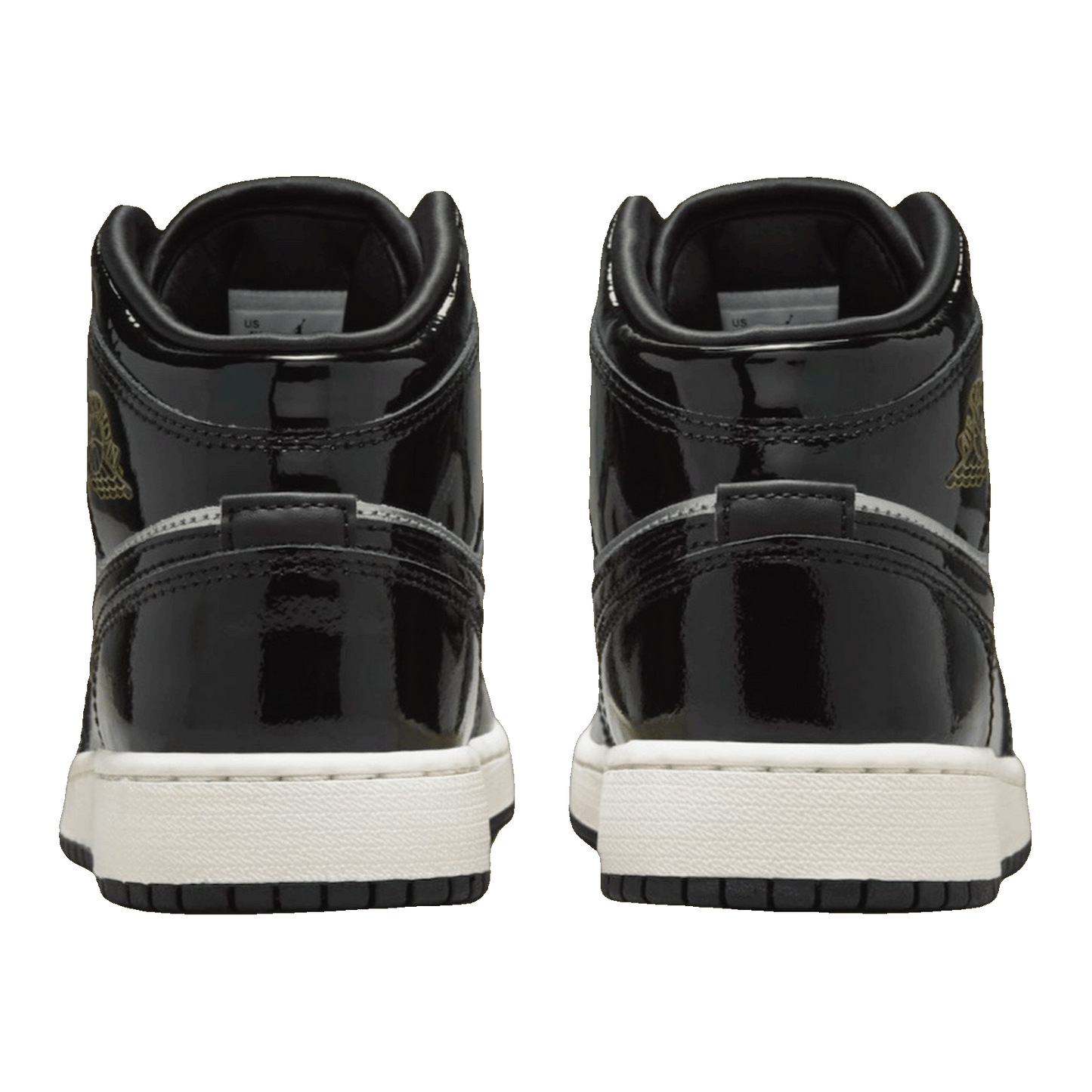 Nike Air Jordan 1 Mid SE Black Metallic Silver Sail Metallic Gold (GS) Back