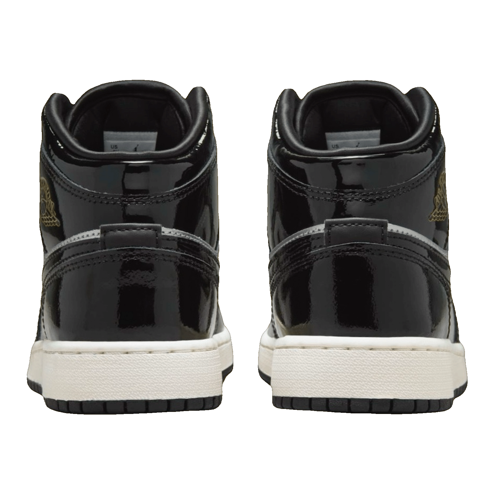 Nike Air Jordan 1 Mid SE Black Metallic Silver Sail Metallic Gold (GS) Back