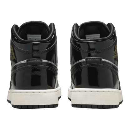 Nike Air Jordan 1 Mid SE Black Metallic Silver Sail Metallic Gold (GS) Back