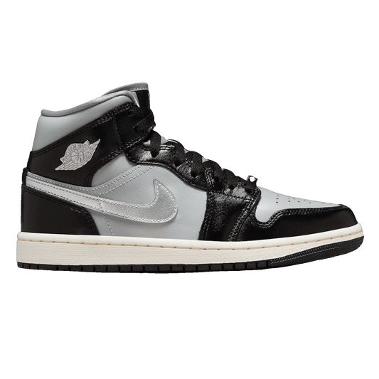Nike Air Jordan 1 Mid SE Black Metallic Silver (W)